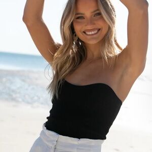 NWT petal & pup black ribbed knit tube top